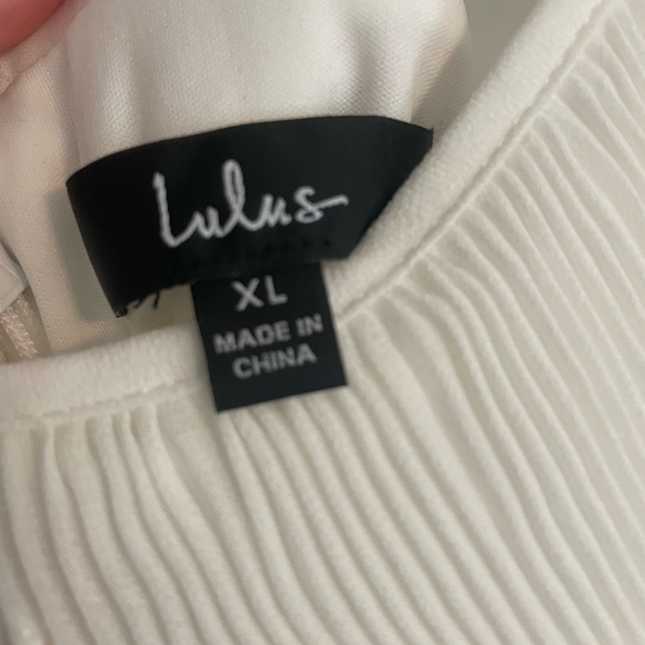 Lulu’s Loved By You White Pleated Chiffon Dress - Picture 4 of 4